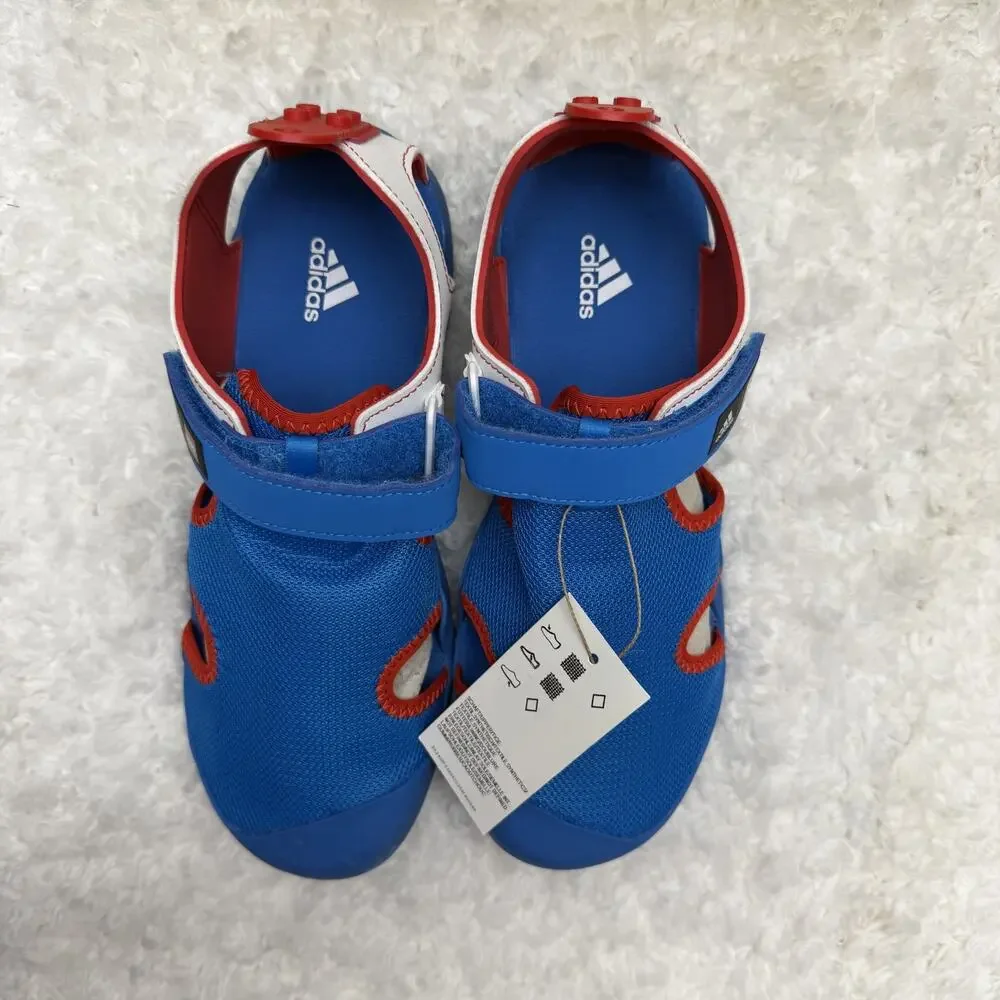 LEGO x adidas Captain Toey J 'Bright‎ Blue Red' Size 6 GY5090 Sandals Boys New